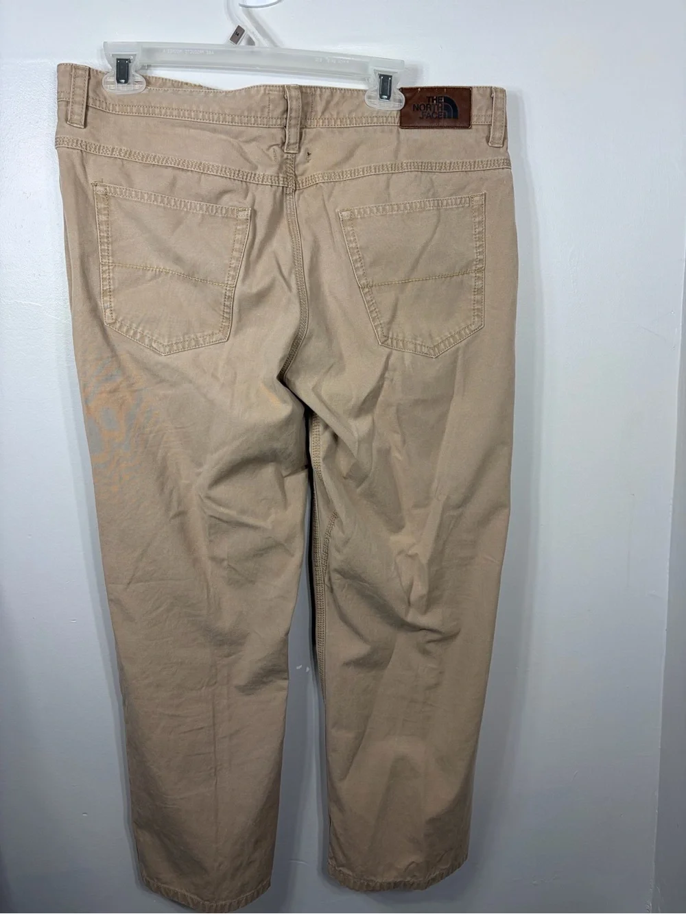 The North Face Mens 36 Regular Khaki Canvas Pants Cotton Straight Leg Outdoor
